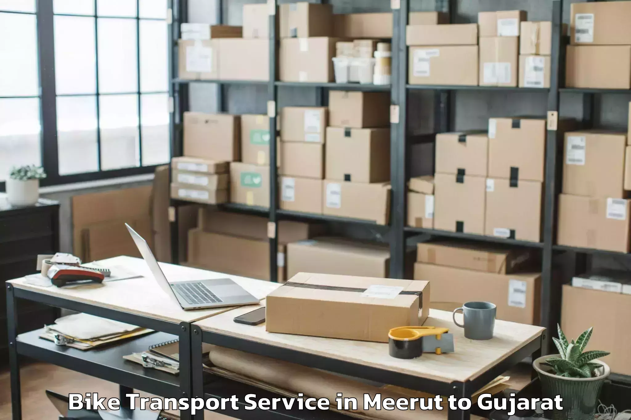 Leading Meerut to Gls University Ahmedabad Bike Transport Provider